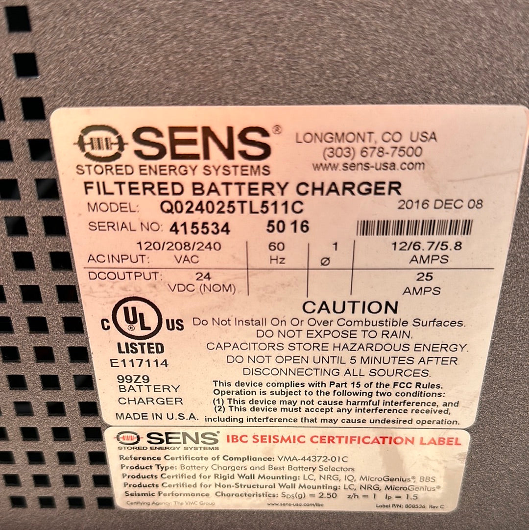 EnerGenius IQ charger, AC120/208/240, DC24V, Single PH