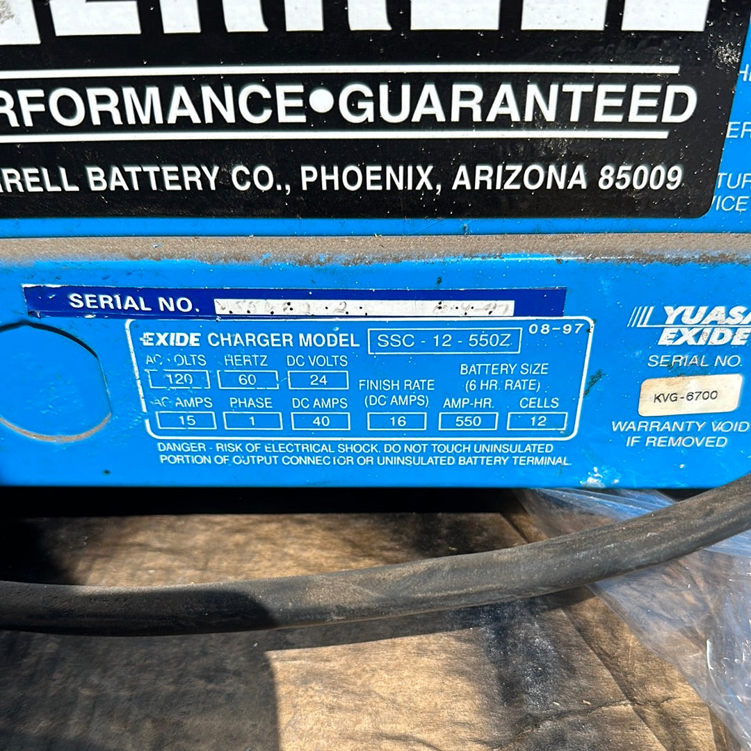 Exide single shift DC24v, AC120 battery charger