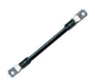 Golf Cart Cable, 4 Ga, 12 in, Black, 5/16 in Stud Hole